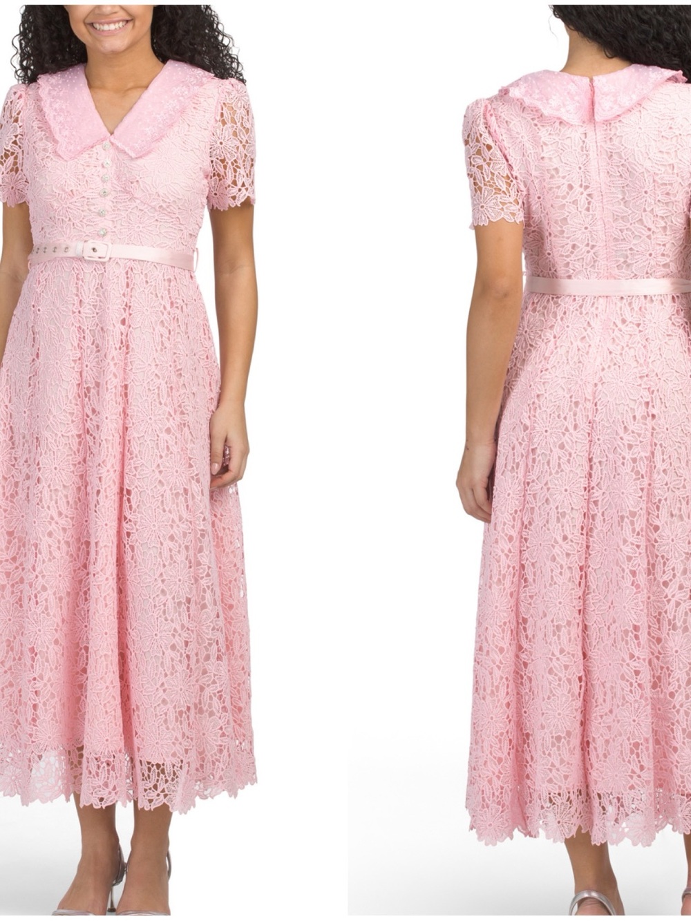 NWT Dalia Macphee lace pink dress